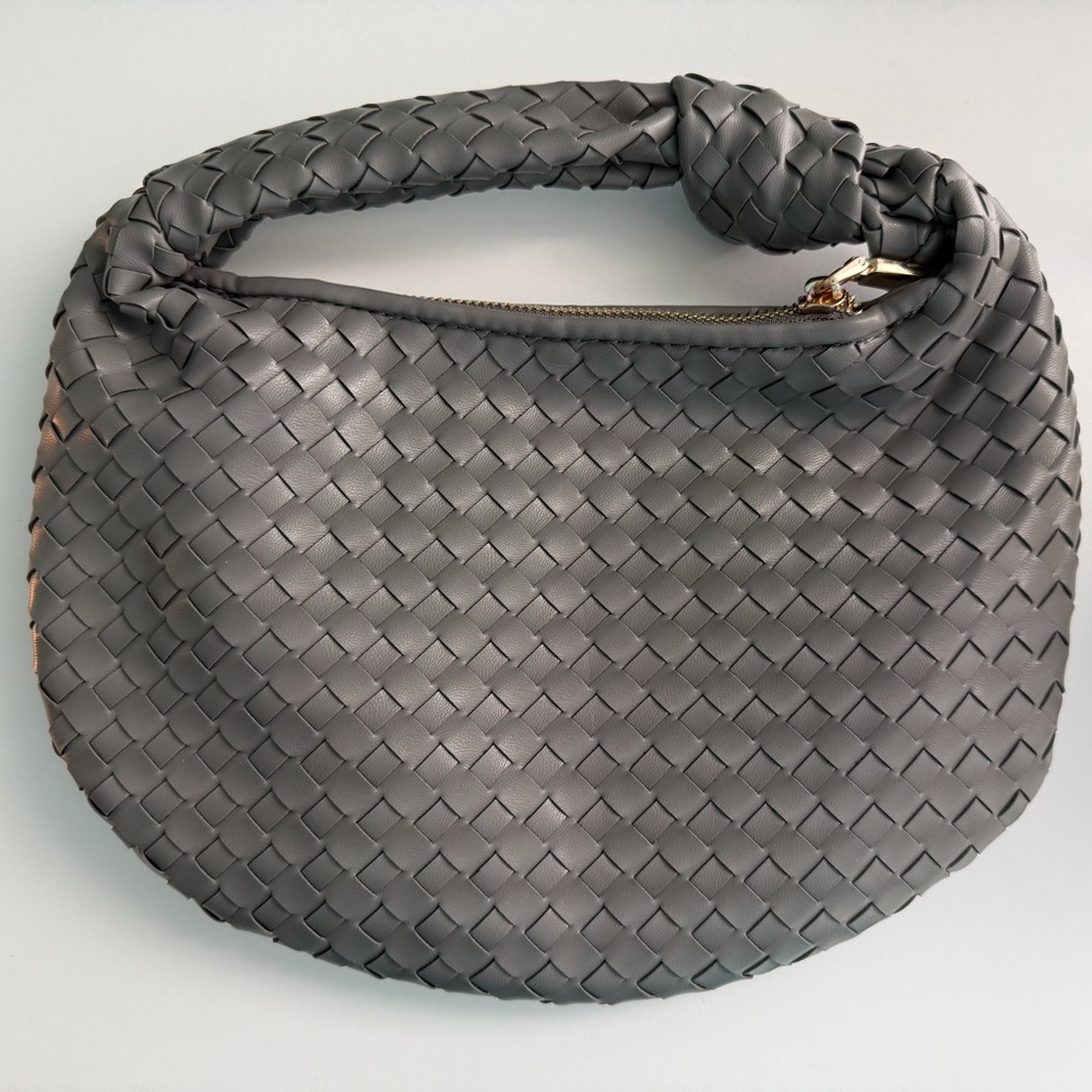 Melie Bianco Vegan Leather Mini Brigitte Satchel in Grey